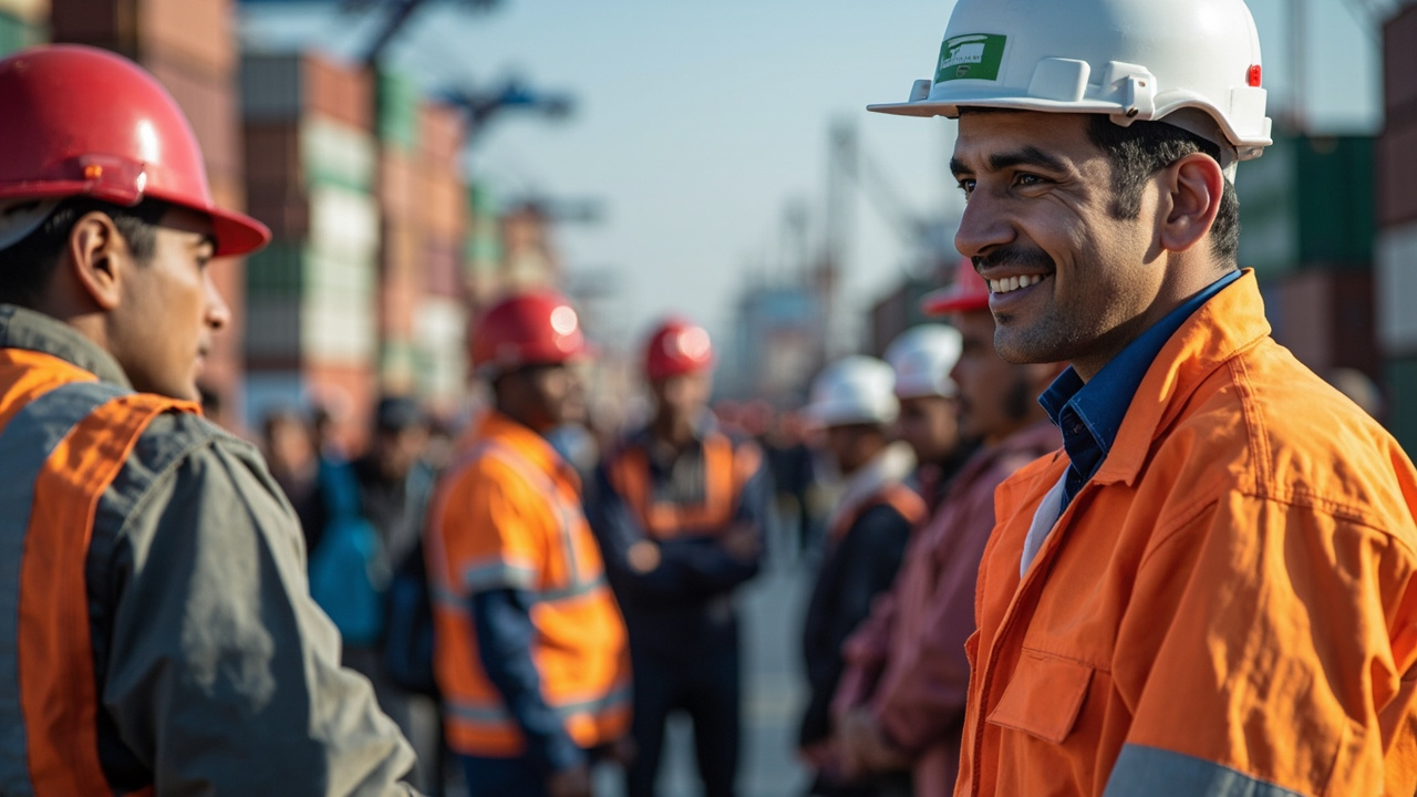 Indian crew members at UAE port