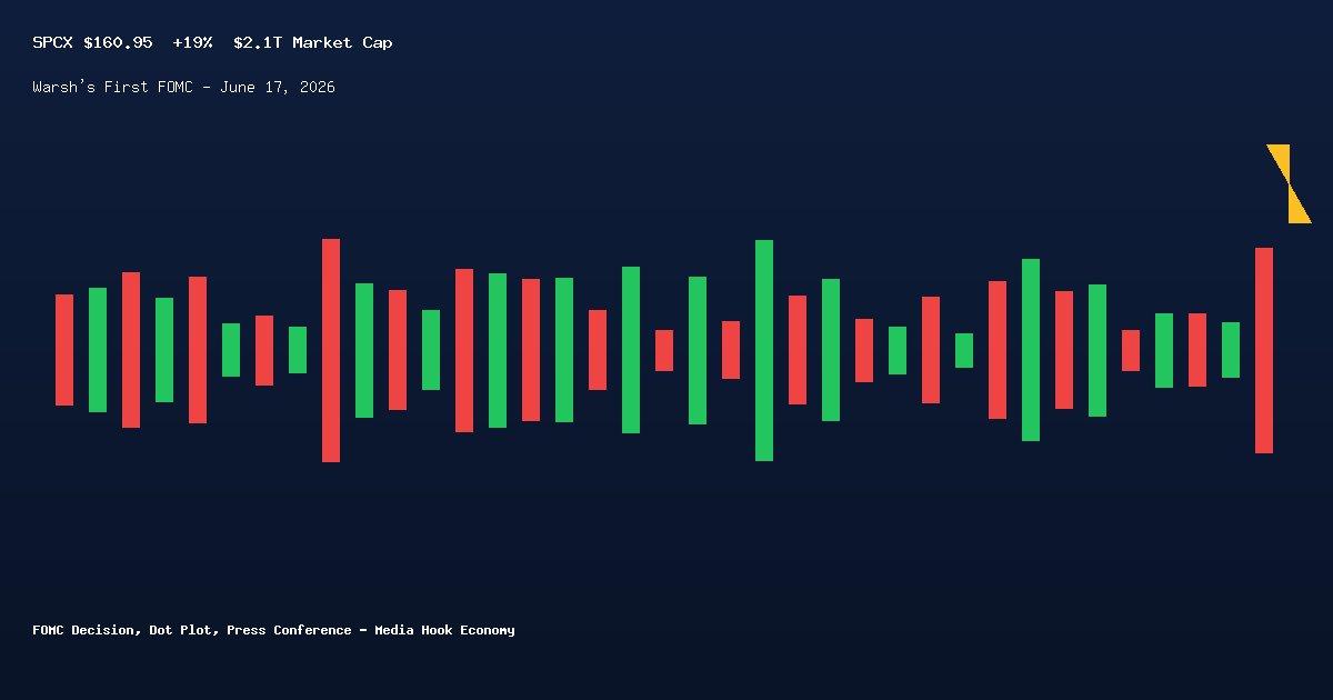 SpaceX SPCX FOMC trade setup June 2026 stock chart with Warsh first FOMC
